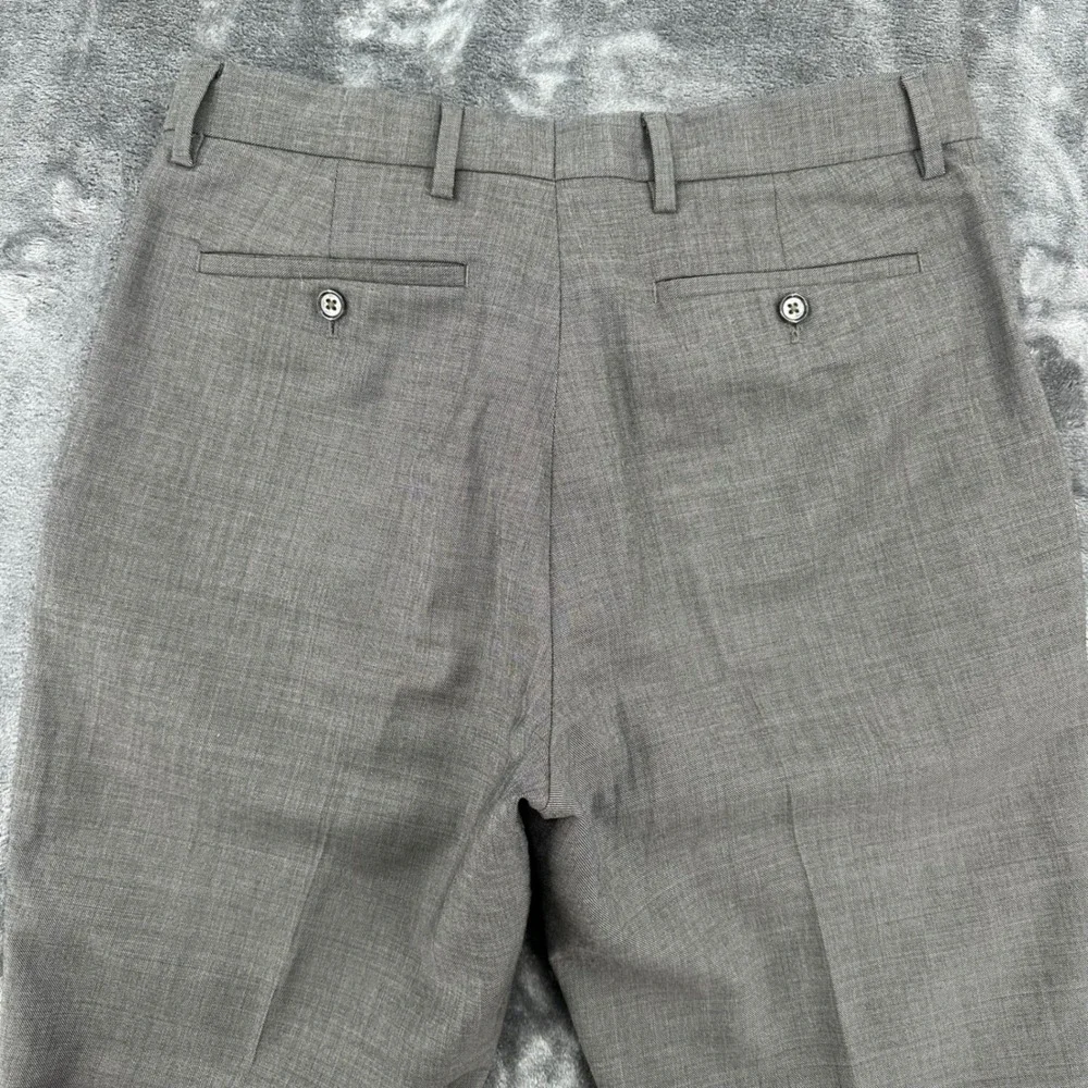 Banana Republic Mens Slim Fit Grey Sharkskin Dress Pants 33x30 Trousers 761